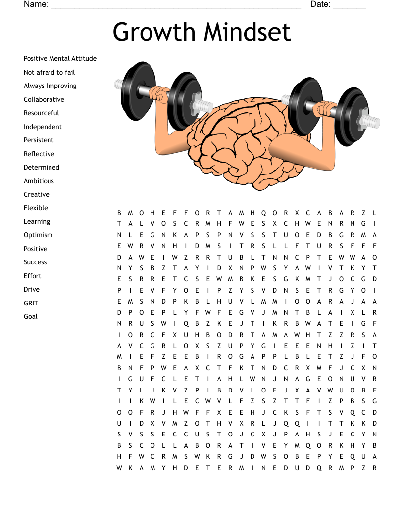Growth Mindset Word Search WordMint Growth Mindset Word Search WordMint