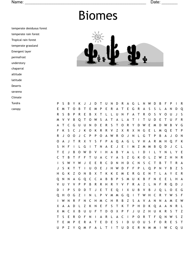 Free Printable Habitat Word Search