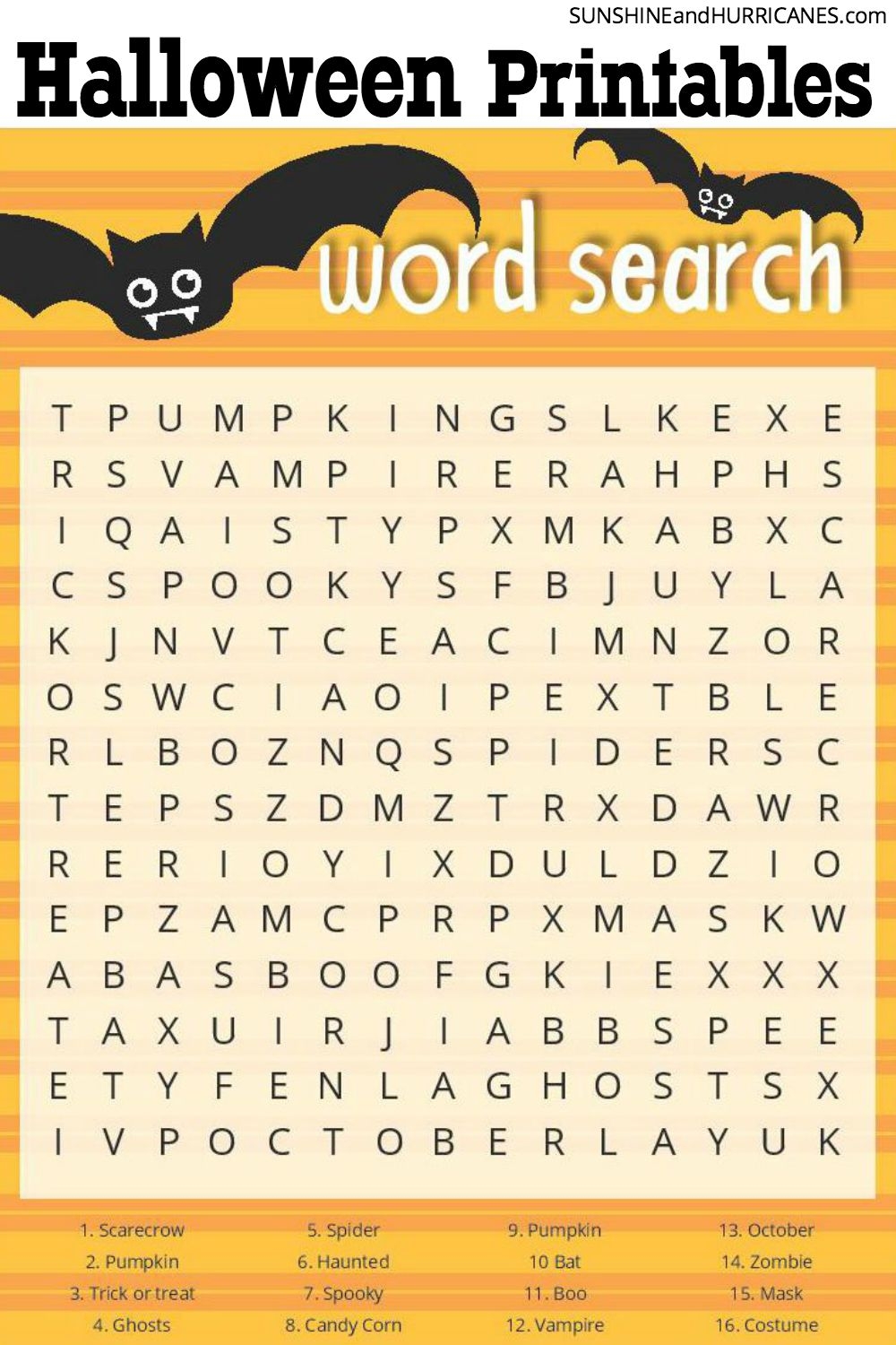 Fun Printable Halloween Word Searches Fun Printable Halloween Word Searches