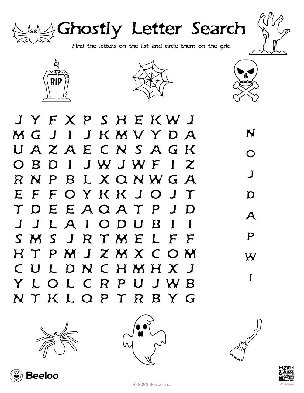 Printable Halloween Word Search First Grade