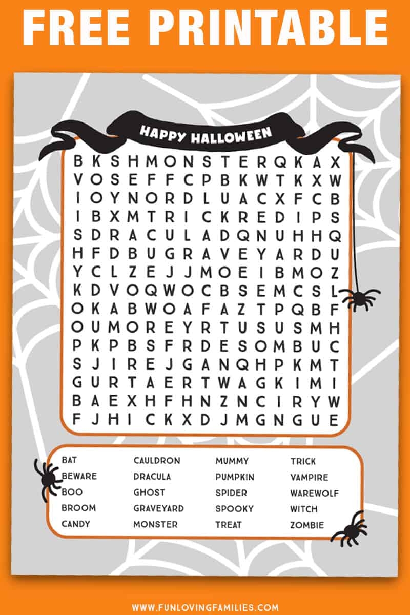 Halloween Word Search Printable Pdf Free