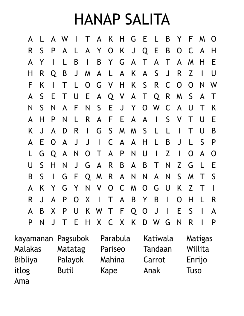 HANAP SALITA Word Search WordMint