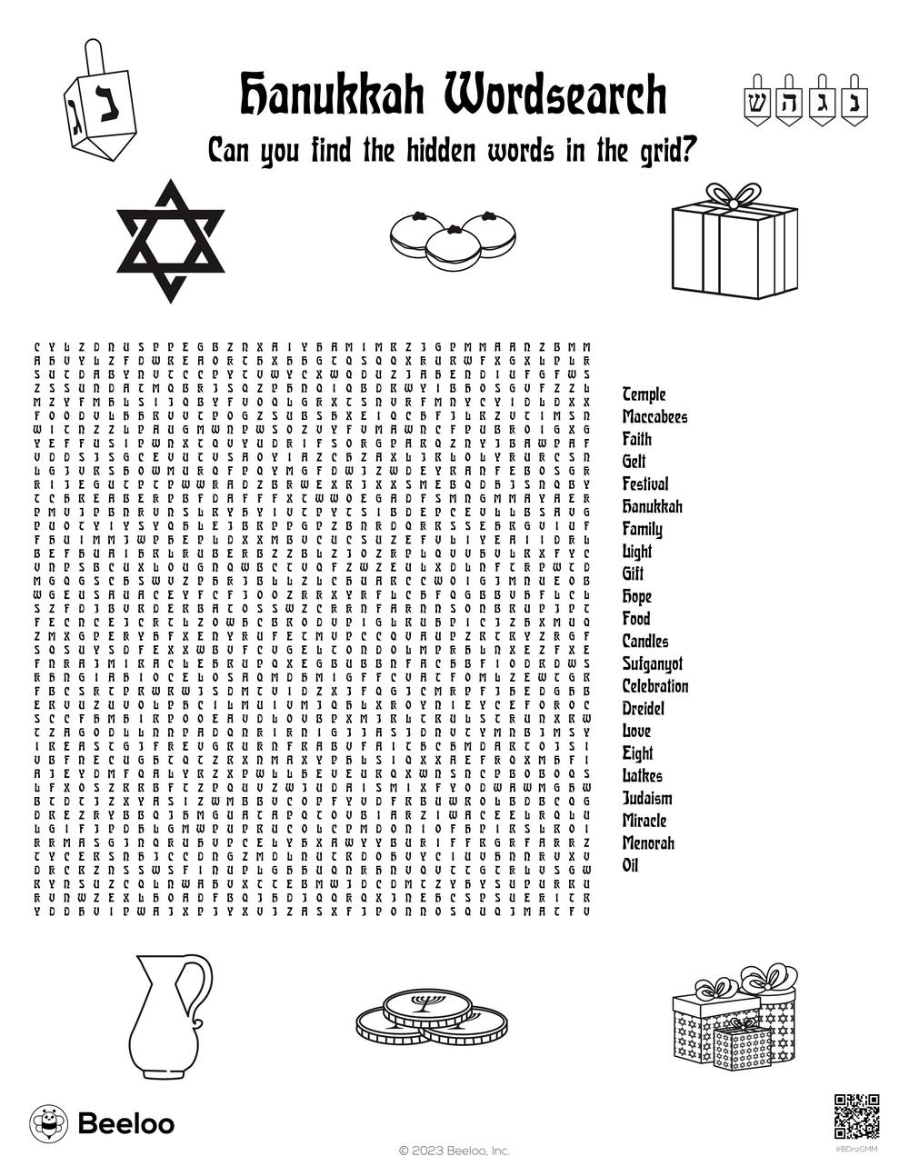 Hanukkah Word Search Printable Free