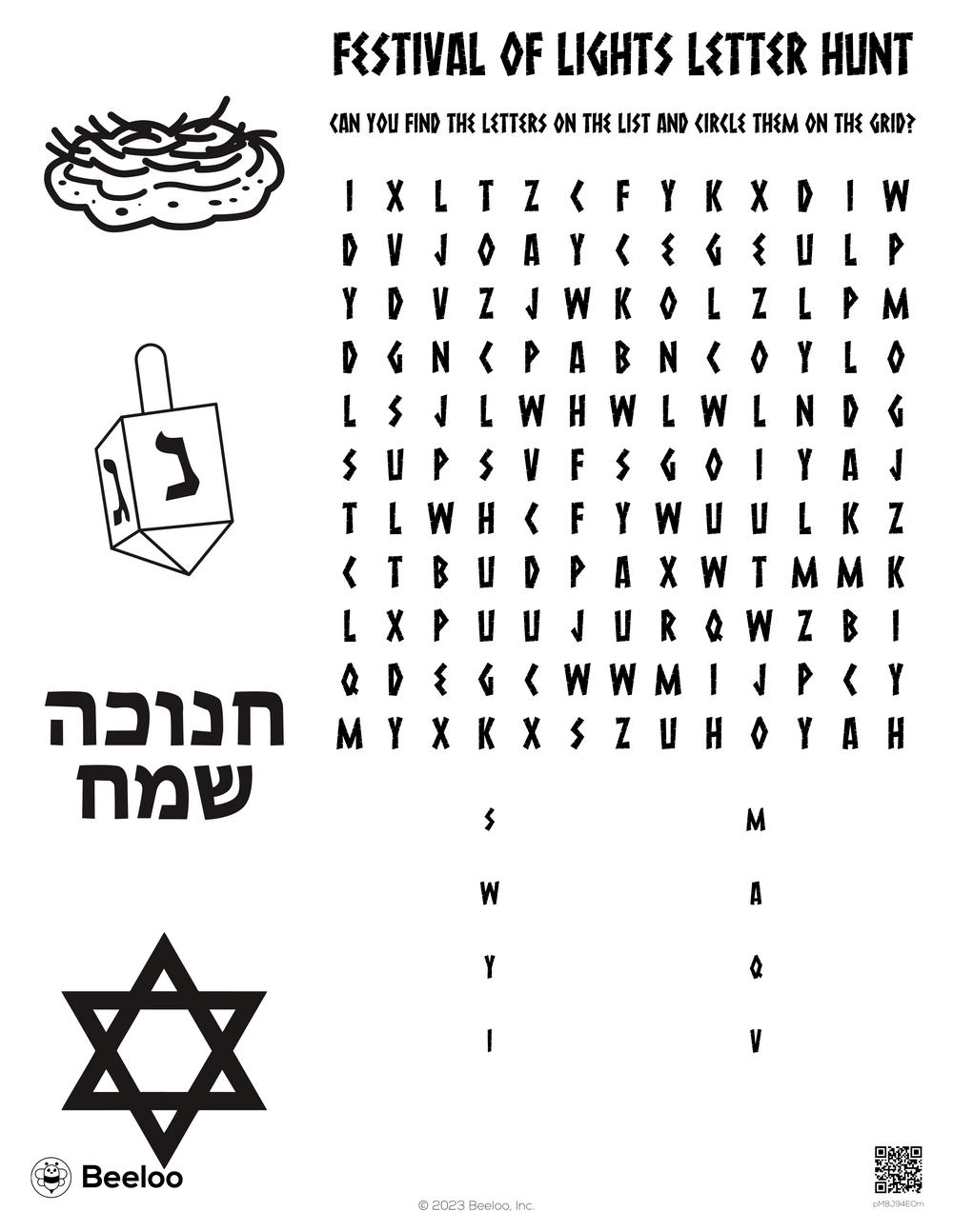 Hanukkah themed Word Searches Beeloo Printable Crafts And Activities For Kids