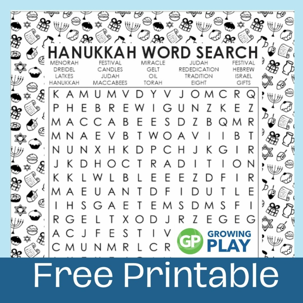 Hanukkah Word Search Printable Pdf