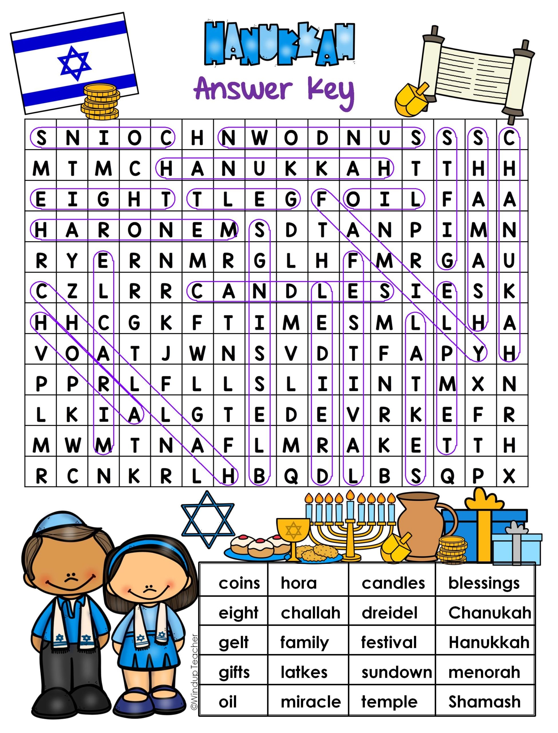 Hanukkah Word Search HARD Puzzle Ready To Go 
