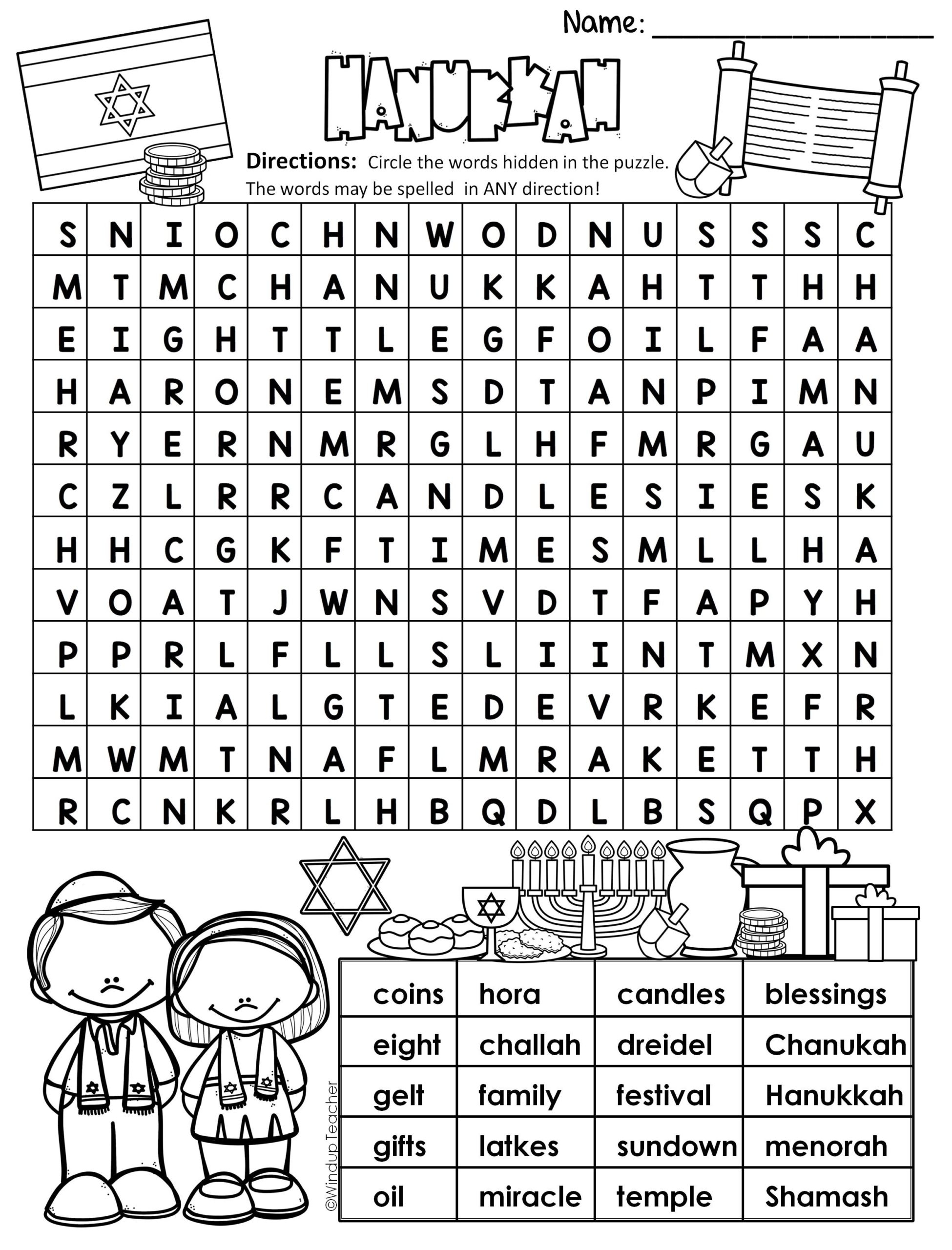 Hanukkah Word Search HARD Puzzle Ready To Go Made By Teachers