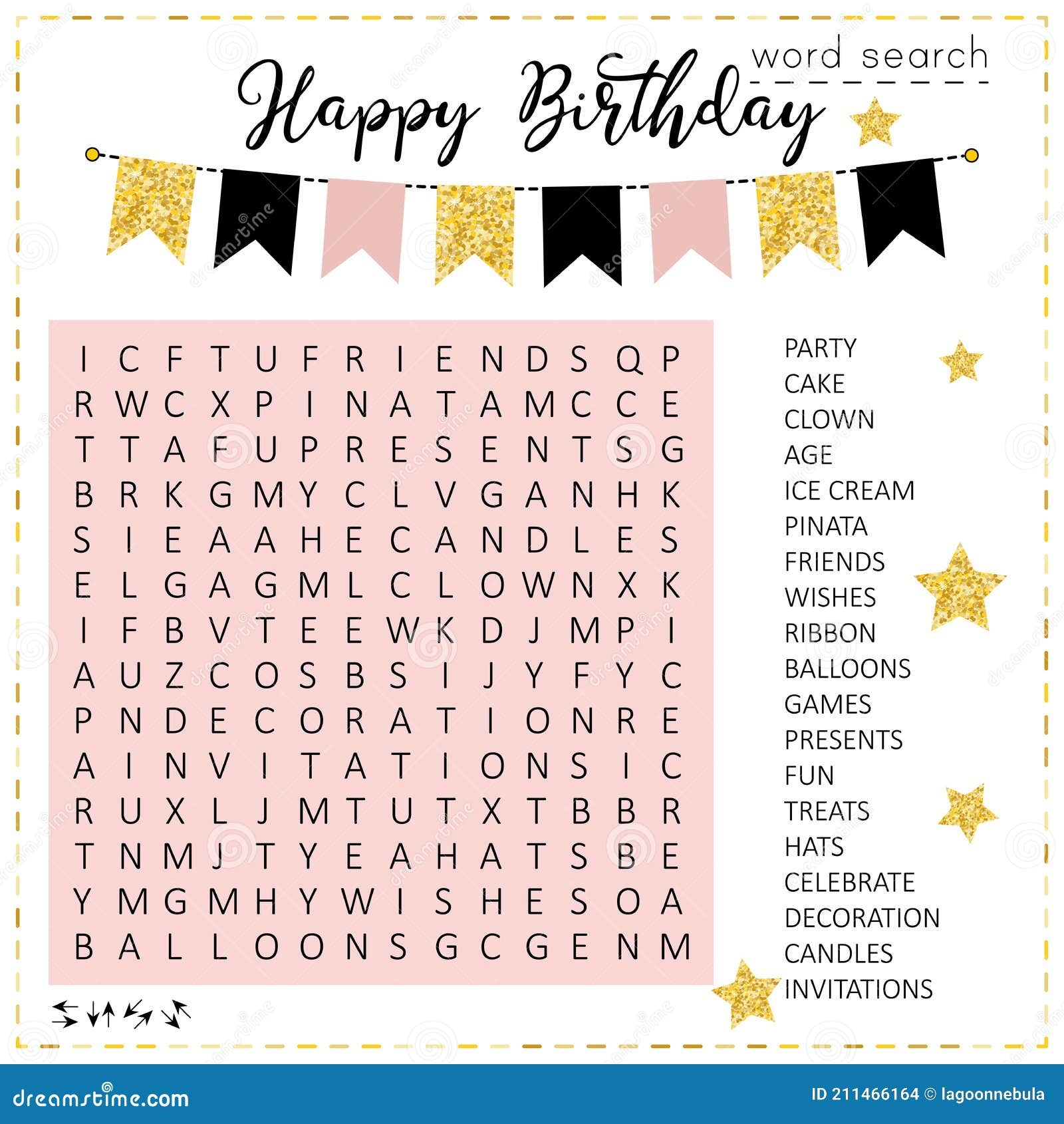 Birthday Word Search Game Printable