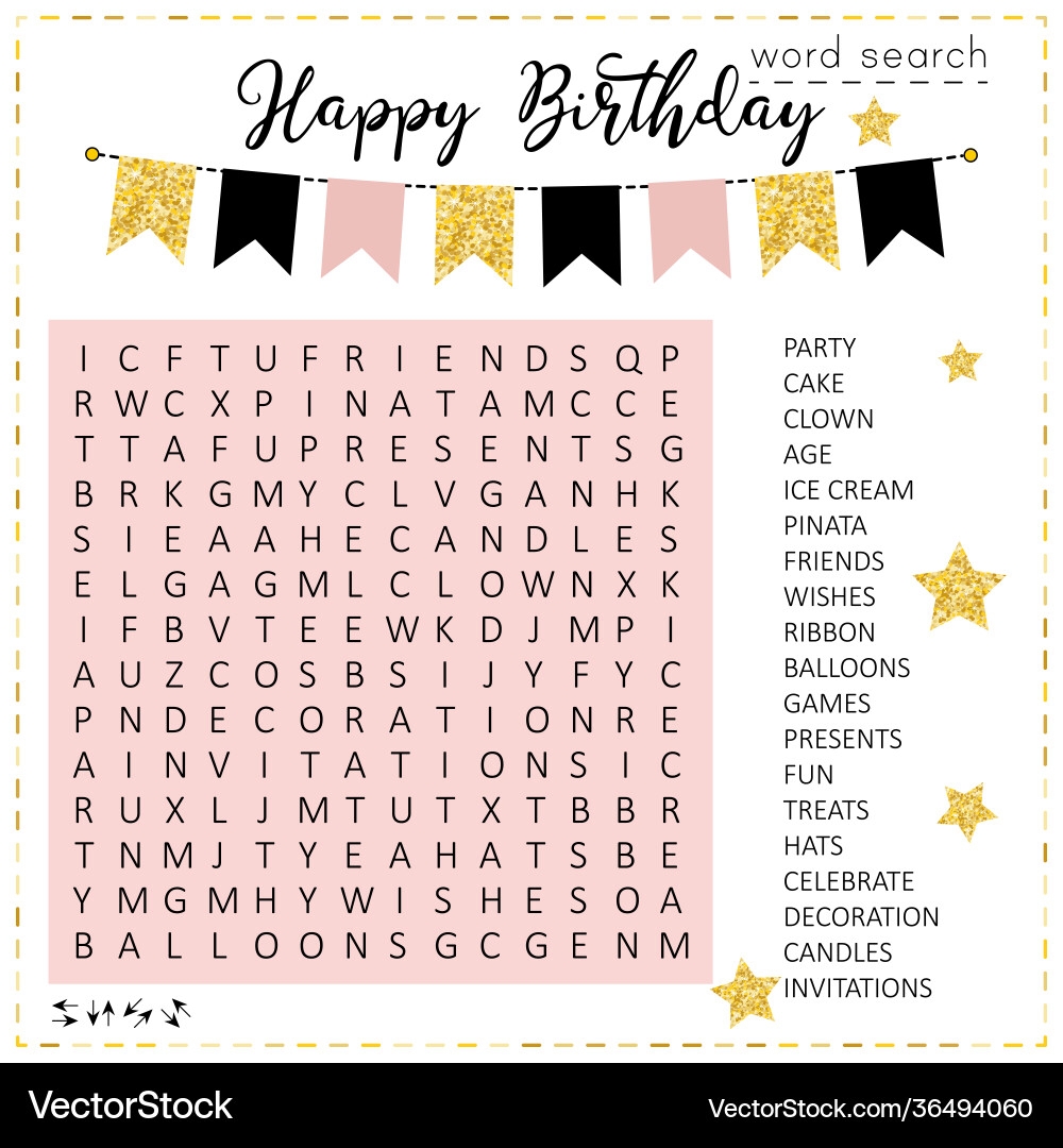 Free Printable Happy Birthday Word Search
