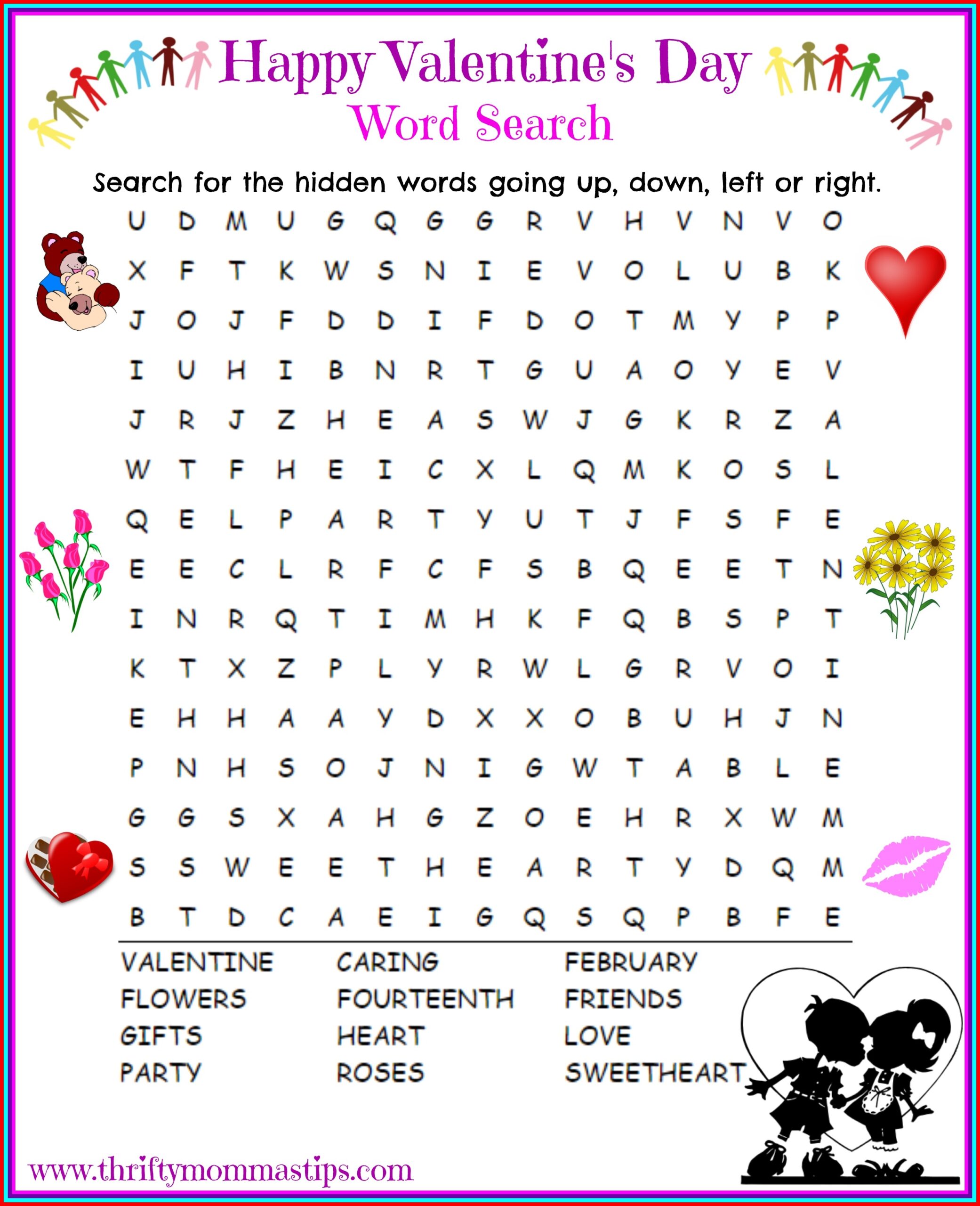 Valentines Word Search Printable Pdf