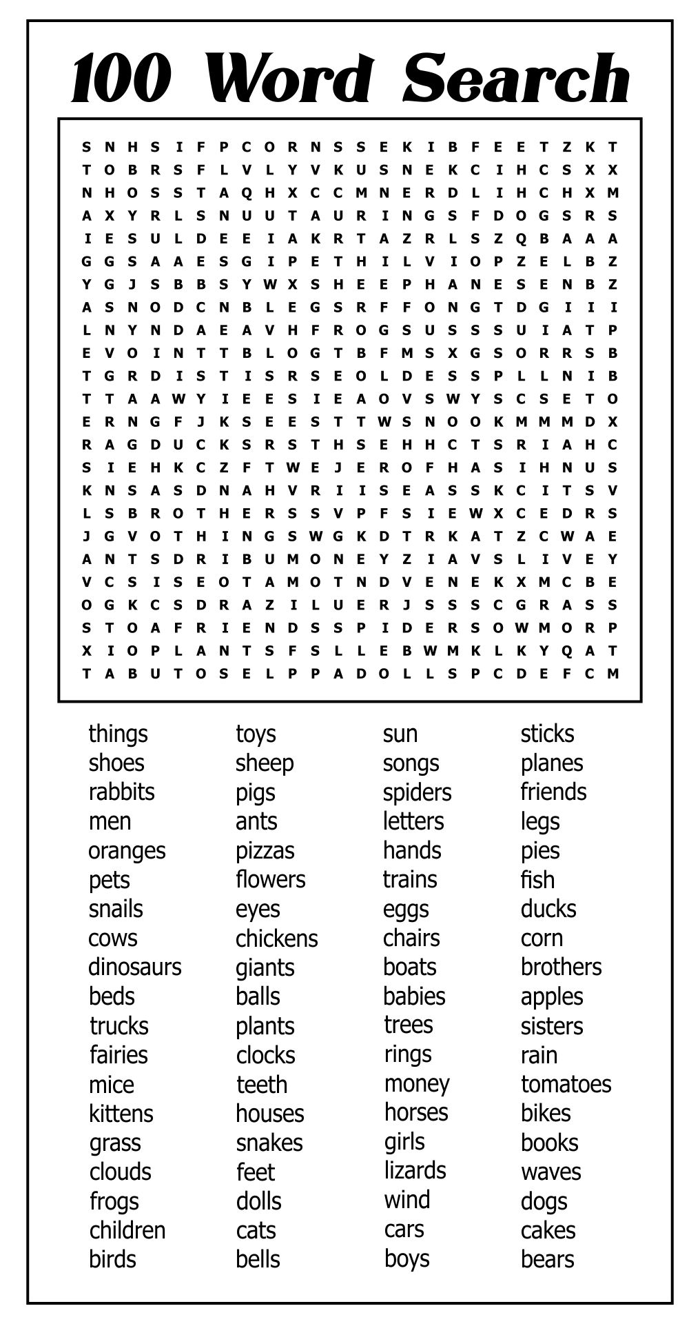 Hard Discount Large Word Search