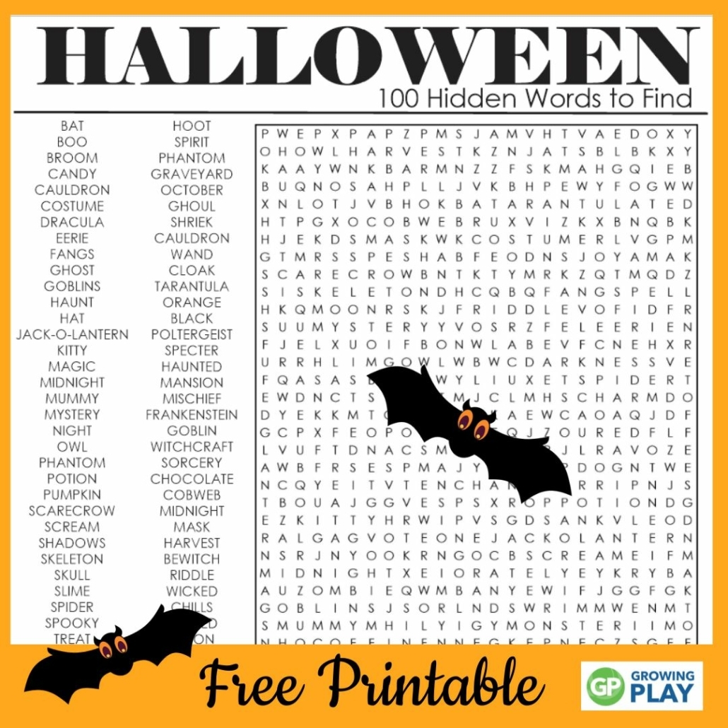 Printable Halloween Word Searches For Adults