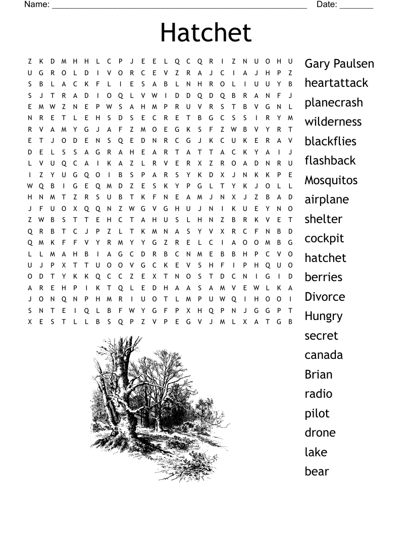 Hatchet Word Search WordMint
