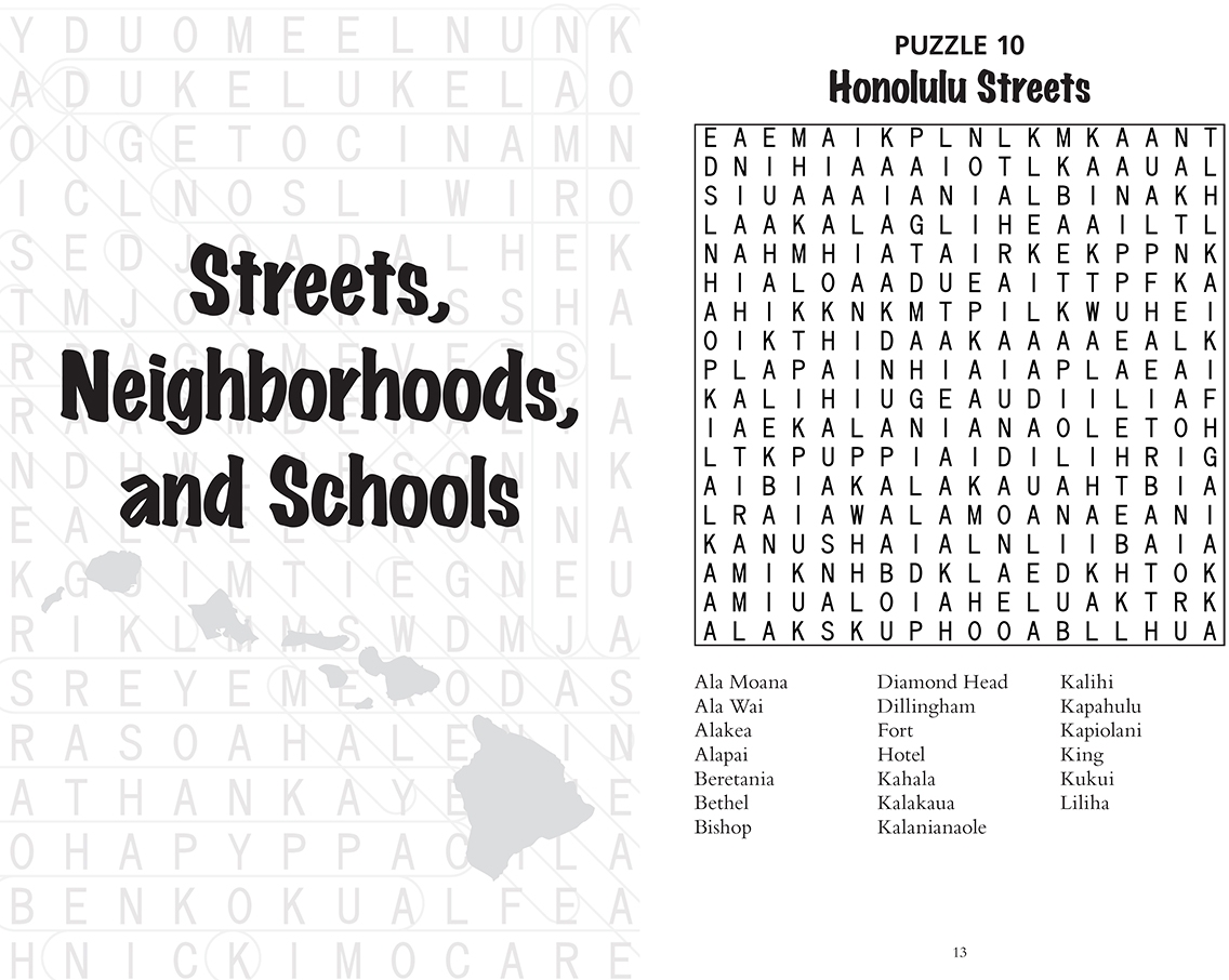 Printable Hawaiian Word Search