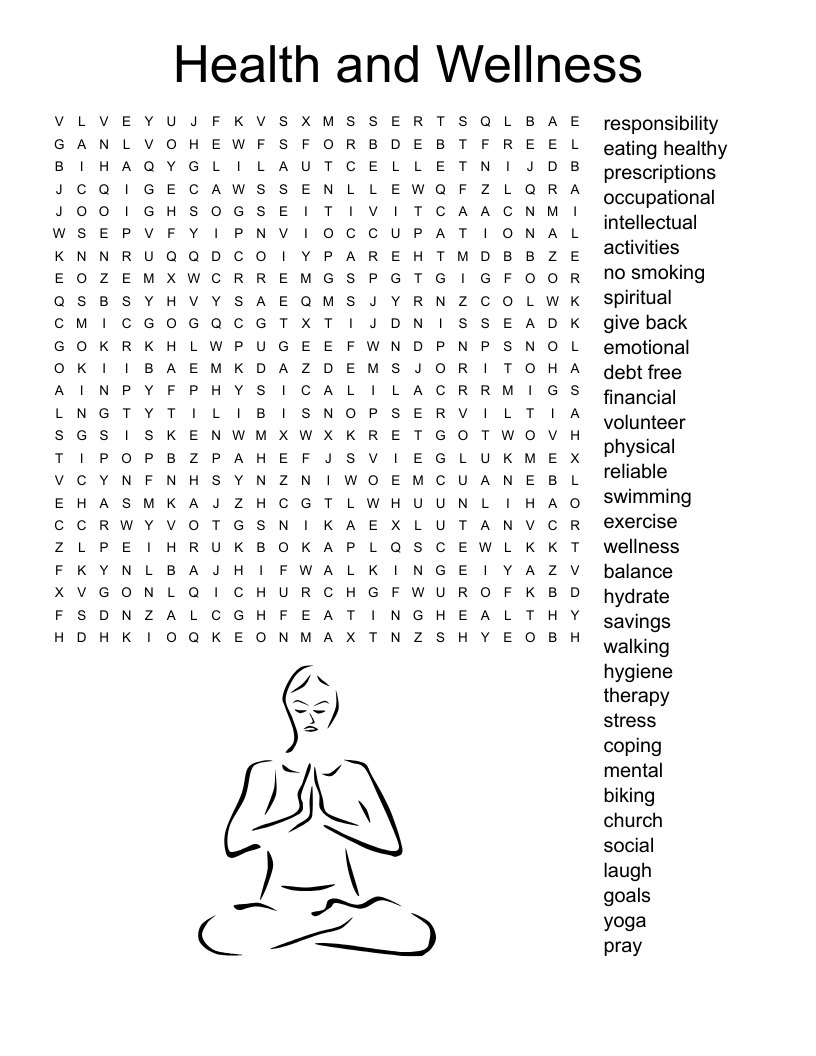 Healthcare Word Search Printable