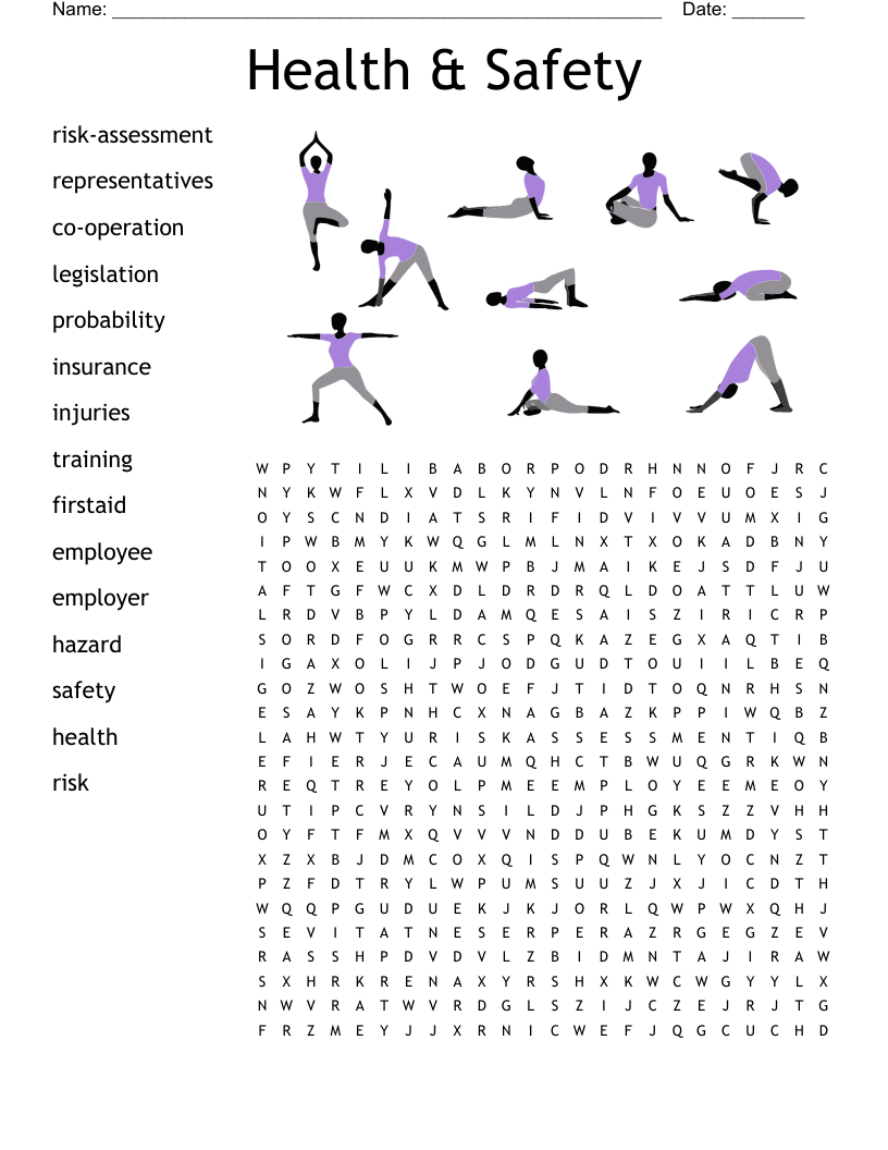 Health U0026 Safety Word Search WordMint Health U0026 Safety Word Search WordMint