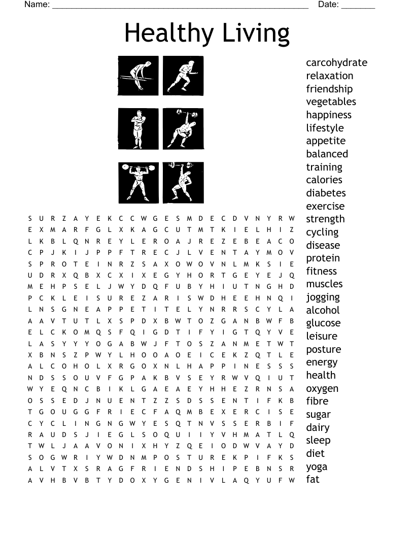 Healthy Living Word Search WordMint