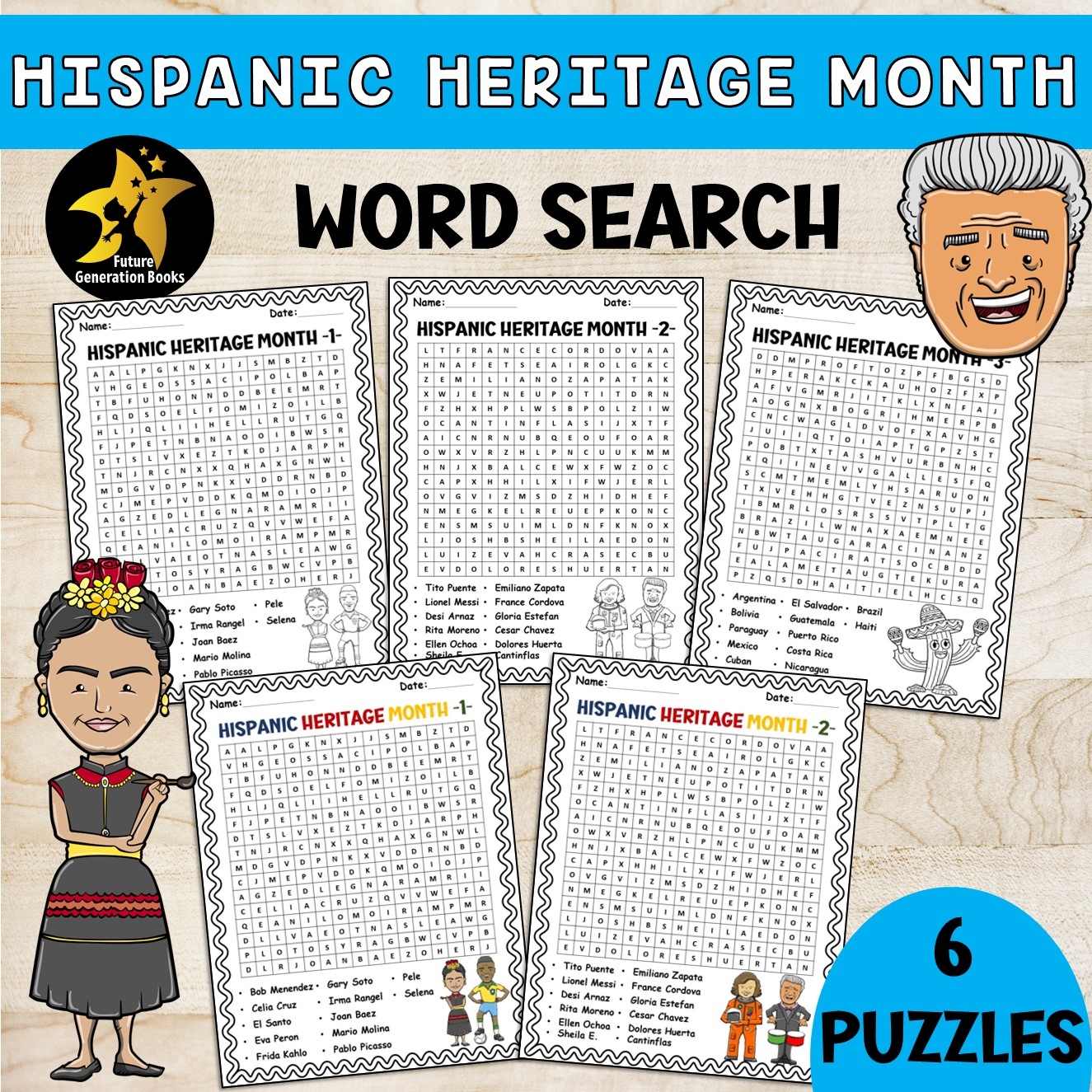Hispanic Heritage Month Word Search Puzzles Games Latino Leaders 
