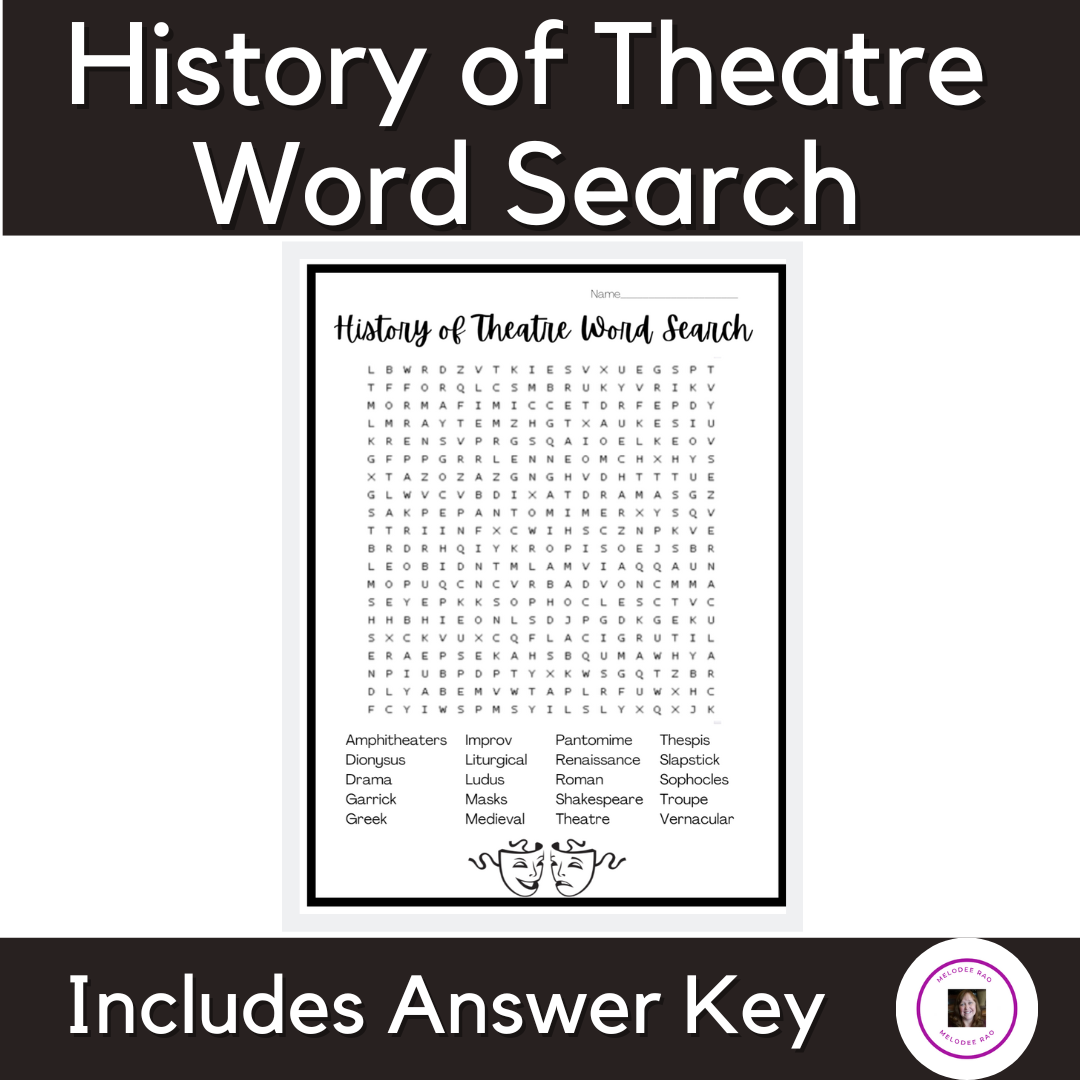 Free Printable Drama Word Search