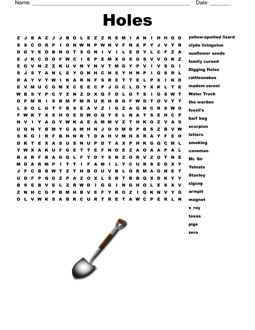 Holes Word Search WordMint