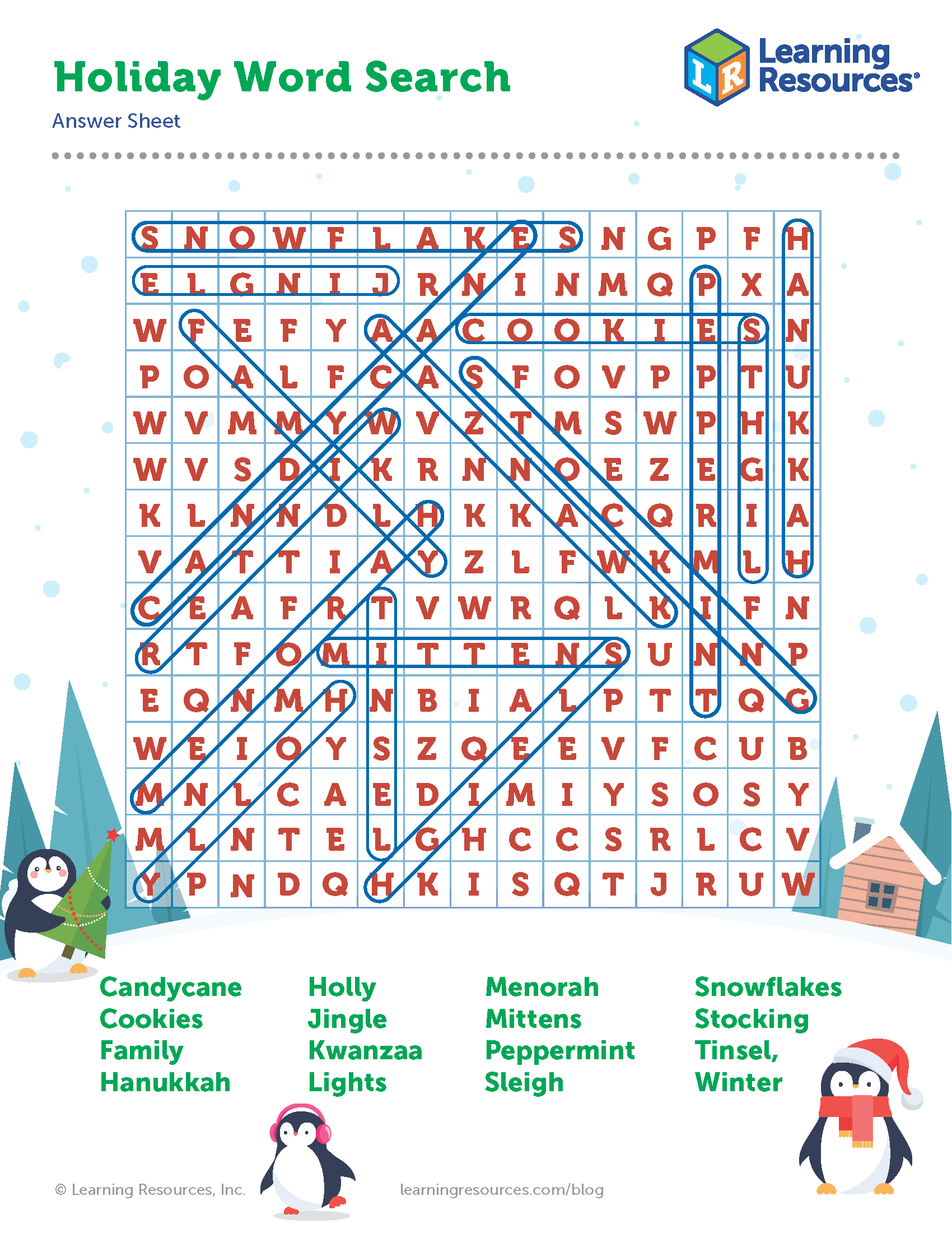 Holiday Word Search Printable