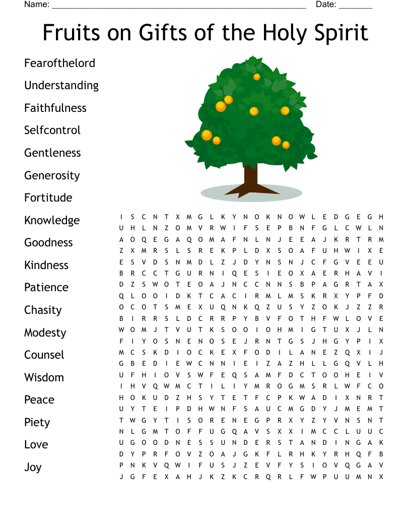 Holy Spirit Word Search WordMint