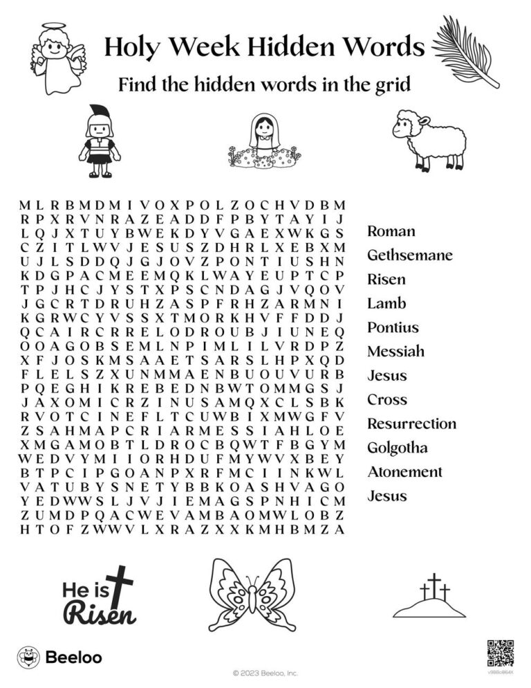 Holy Week Hidden Words Beeloo Printable Crafts And Activities 