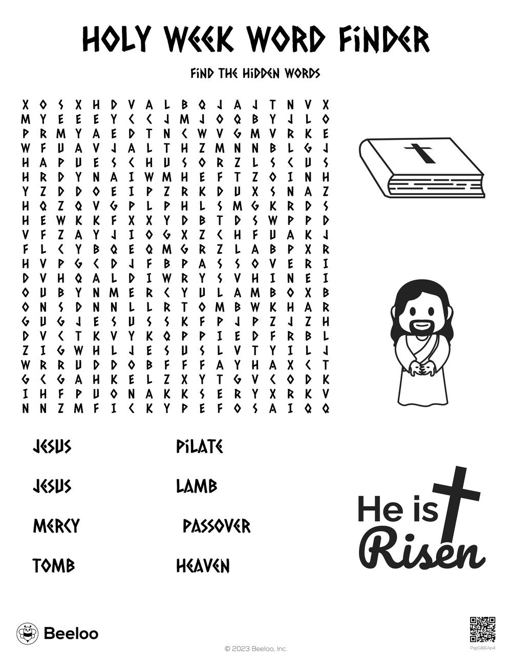 Holy Week Word Finder Beeloo Printable Crafts And Activities For Holy Week Word Finder Beeloo Printable Crafts And Activities For