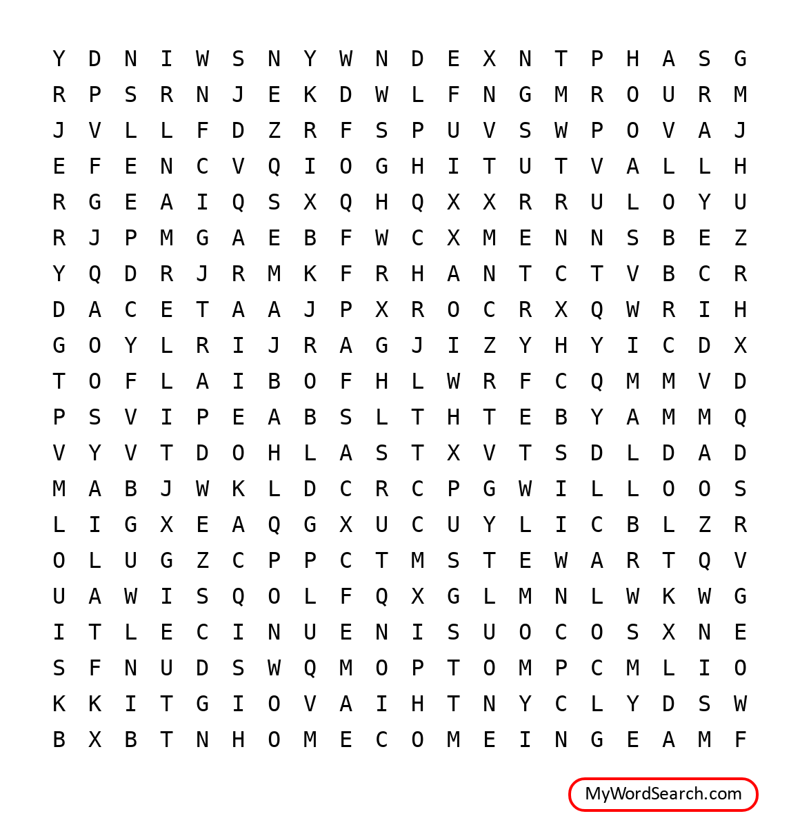 Homecoming Word Search