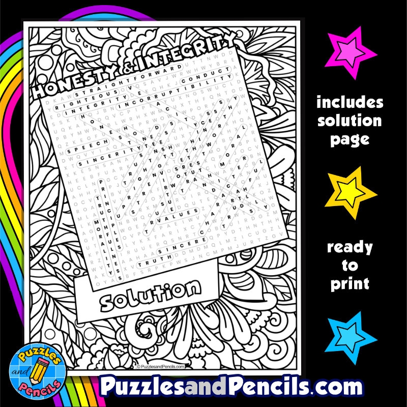 Printable Honesty Word Search