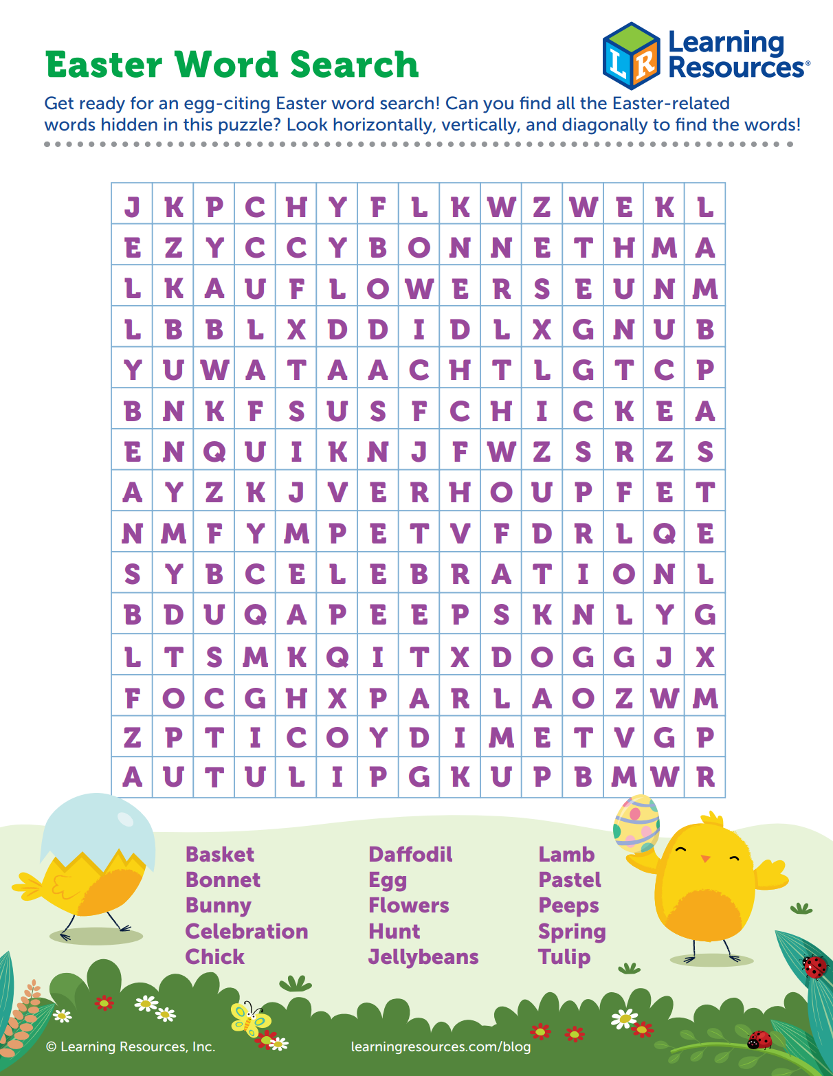 Easter Word Search Printable Worksheets Hard