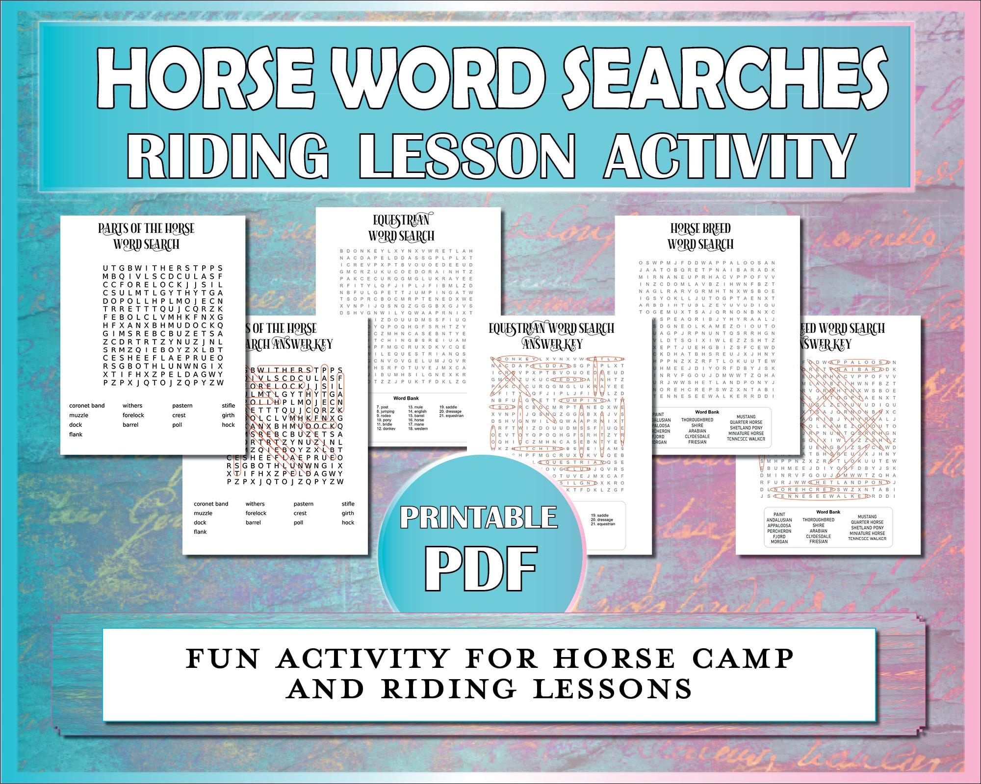Printable Horse Word Search