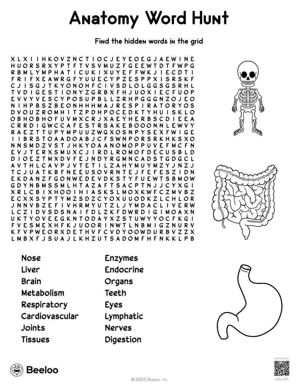 Human Body themed Word Searches Beeloo Printable Crafts And Human Body themed Word Searches Beeloo Printable Crafts And