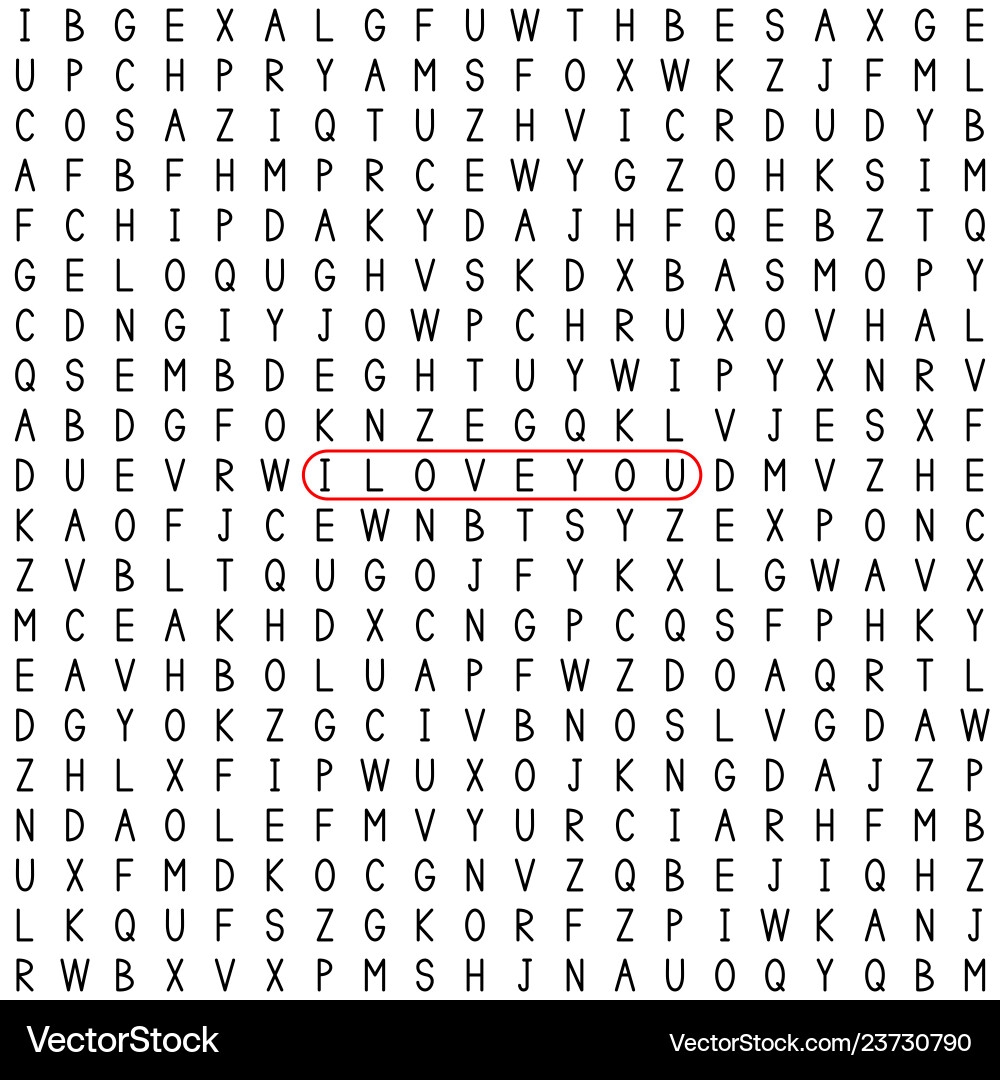 I Love You Word Search Printable