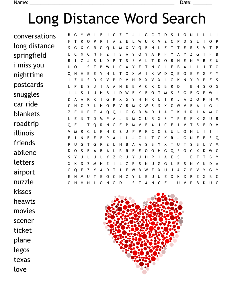 I Love You Word Search WordMint