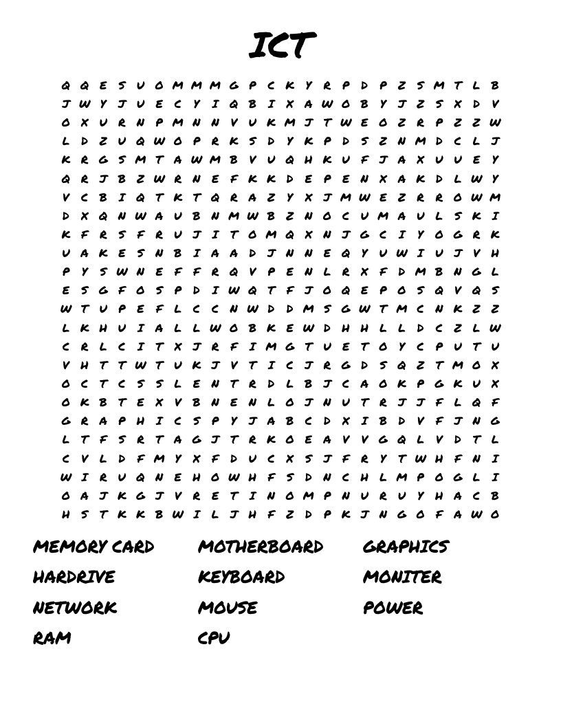 ICT Word Search WordMint