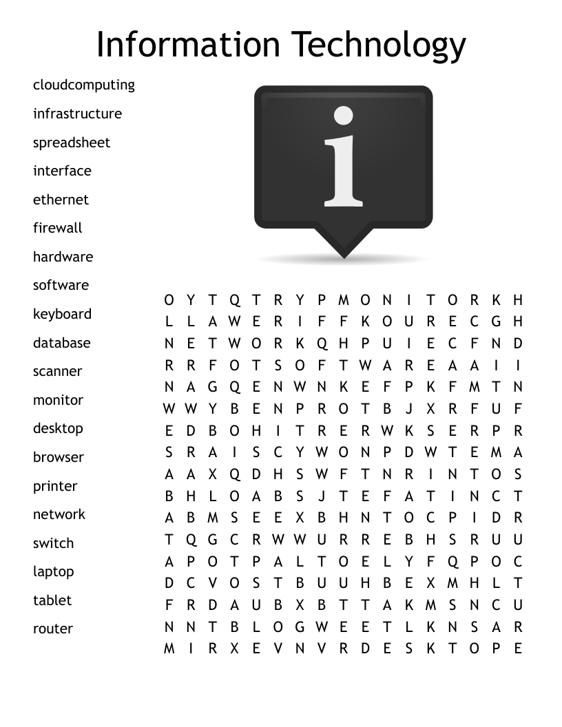 Ict Word Search Printable