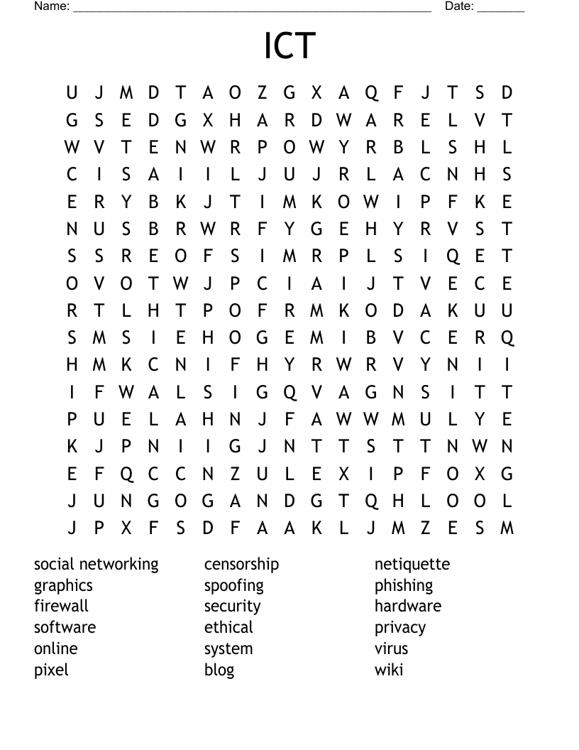 ICT Word Search WordMint