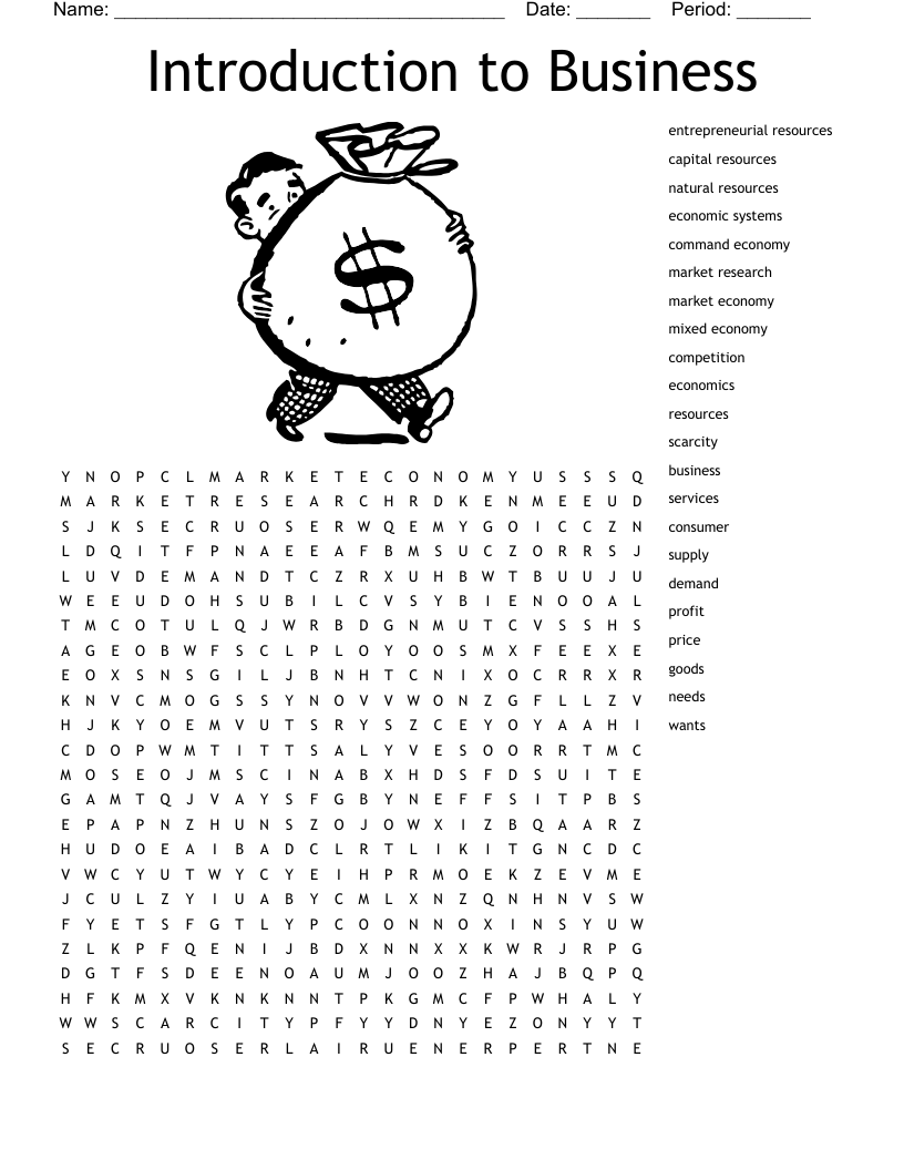 Introduction To Business Word Search WordMint