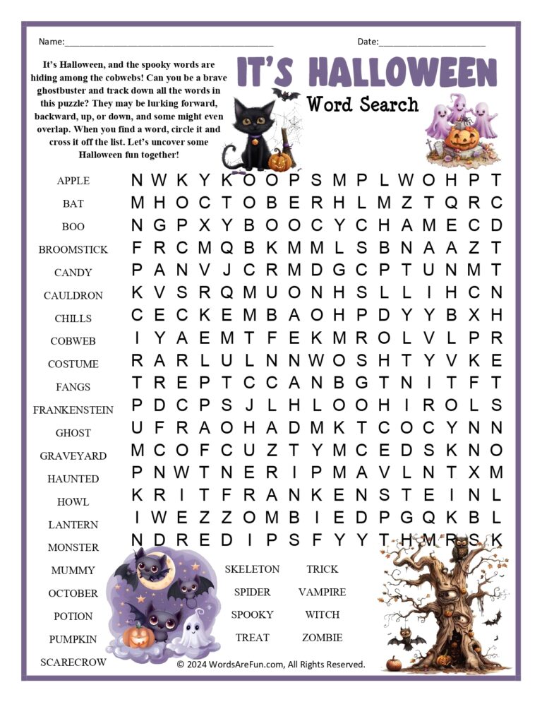 It s Halloween Word Search