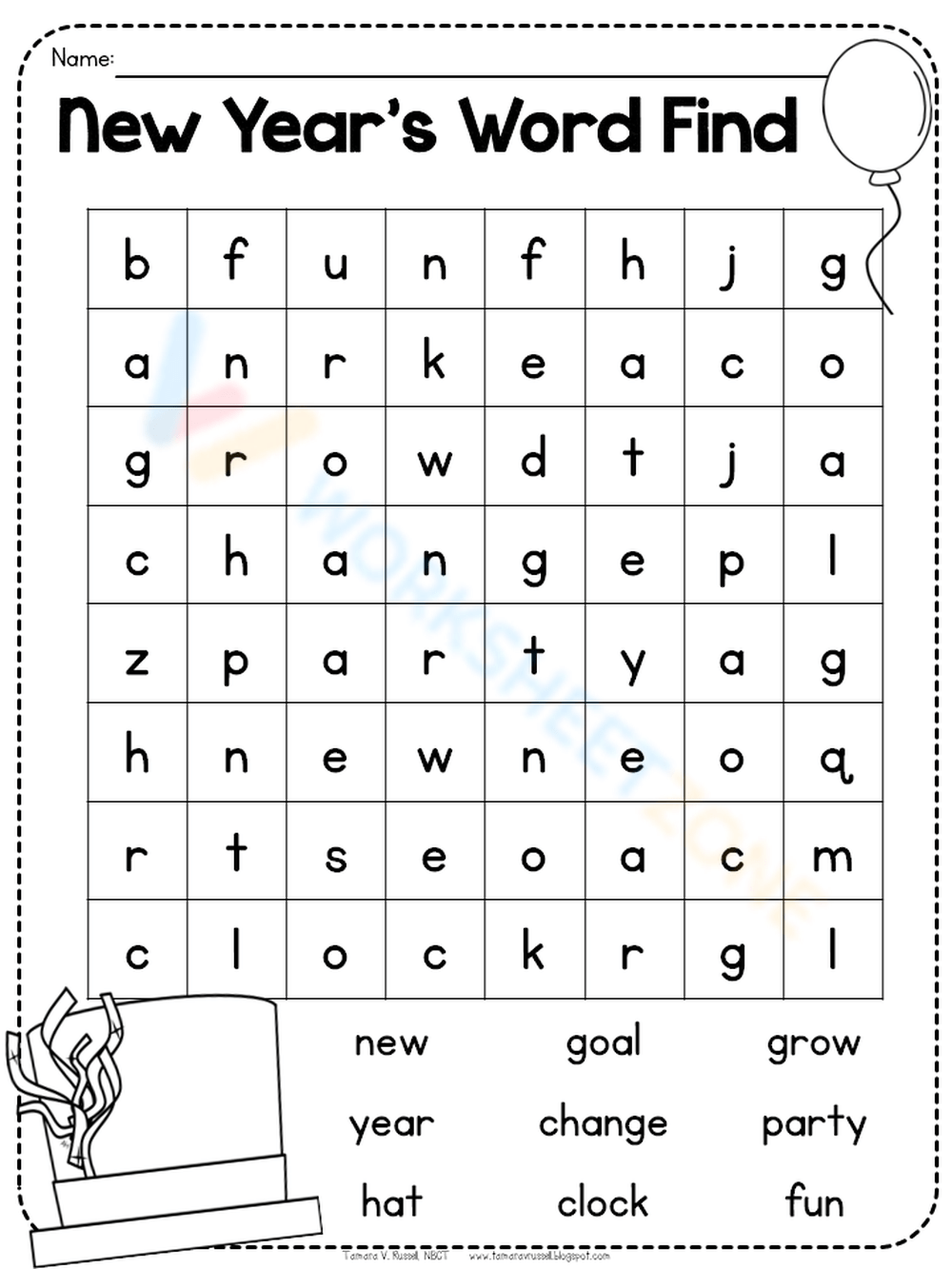 January Word Search