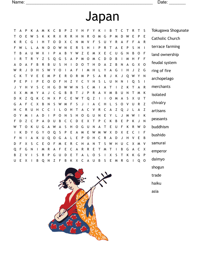 Japan Word Search WordMint