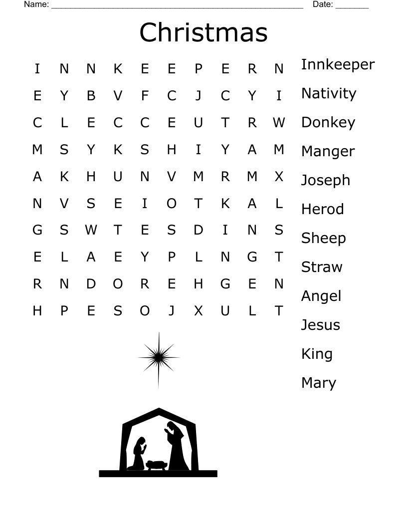 Jesus Printable Word Search