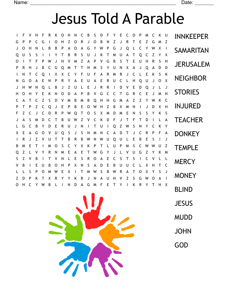 Miracles Of Jesus Word Search Printable