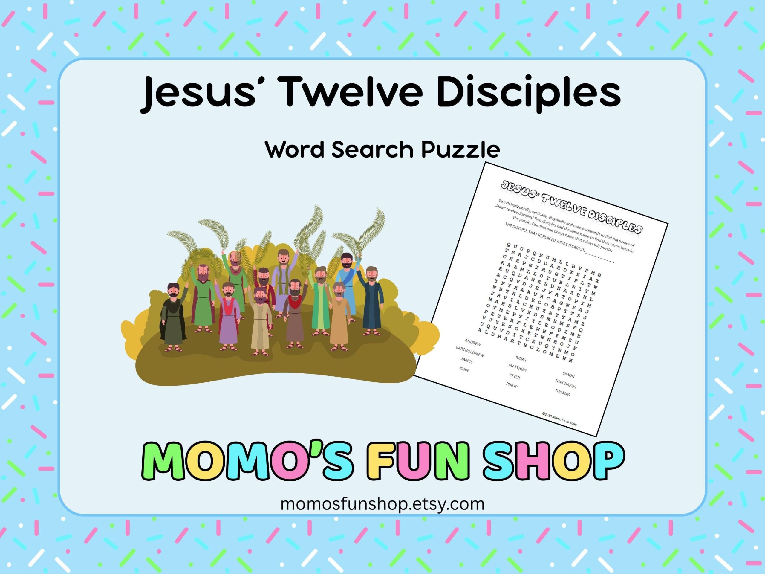 Jesus Twelve Disciples Bible Word Search Puzzle JW Printables For Kids Family Worship Meeting Activity Sheet Instant Download PDF Etsy UK