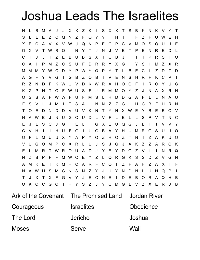 Free Printable Word Search About Moses