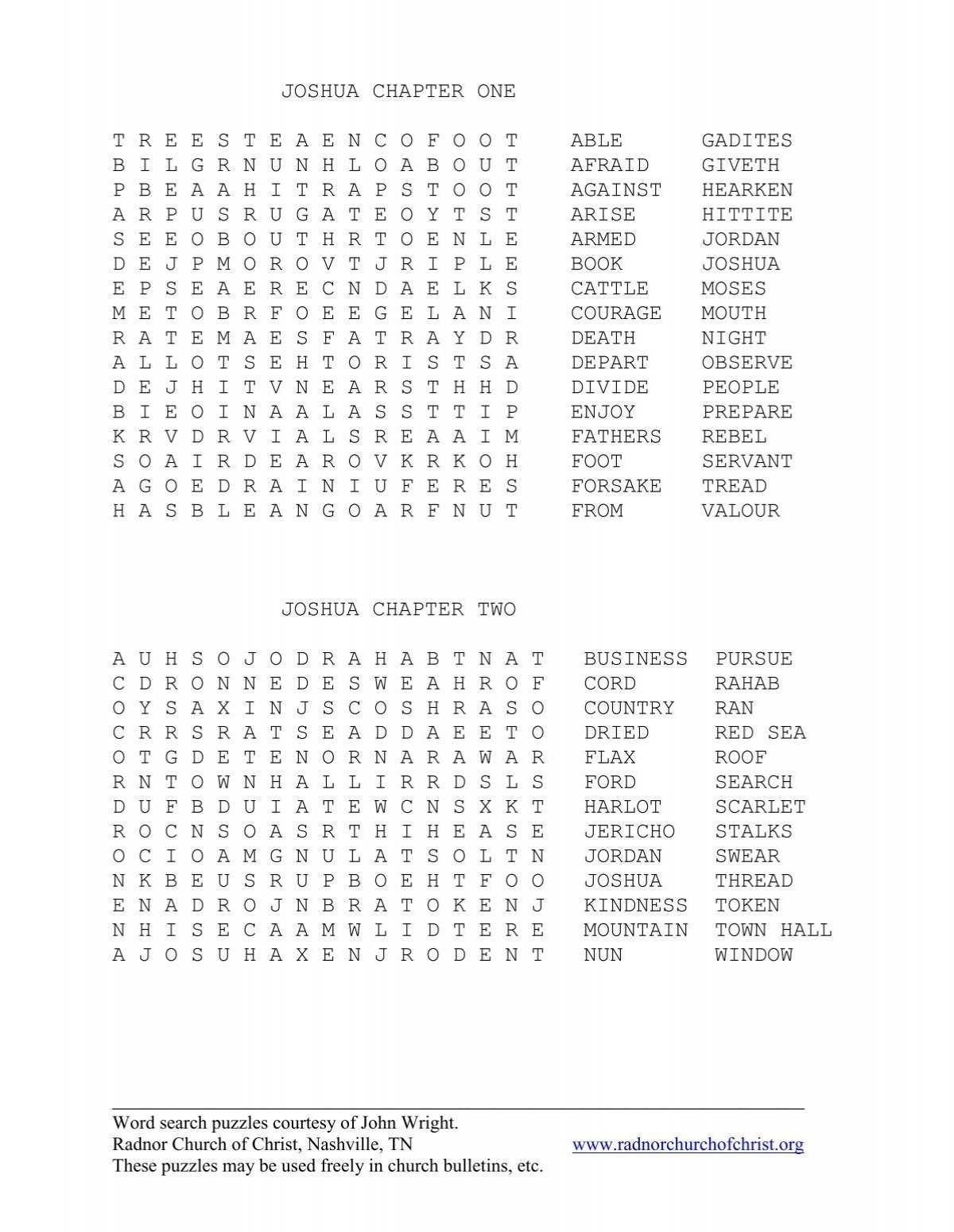 Joshua Word Search Puzzles Woodbine Church Of Christ Joshua Word Search Puzzles Woodbine Church Of Christ
