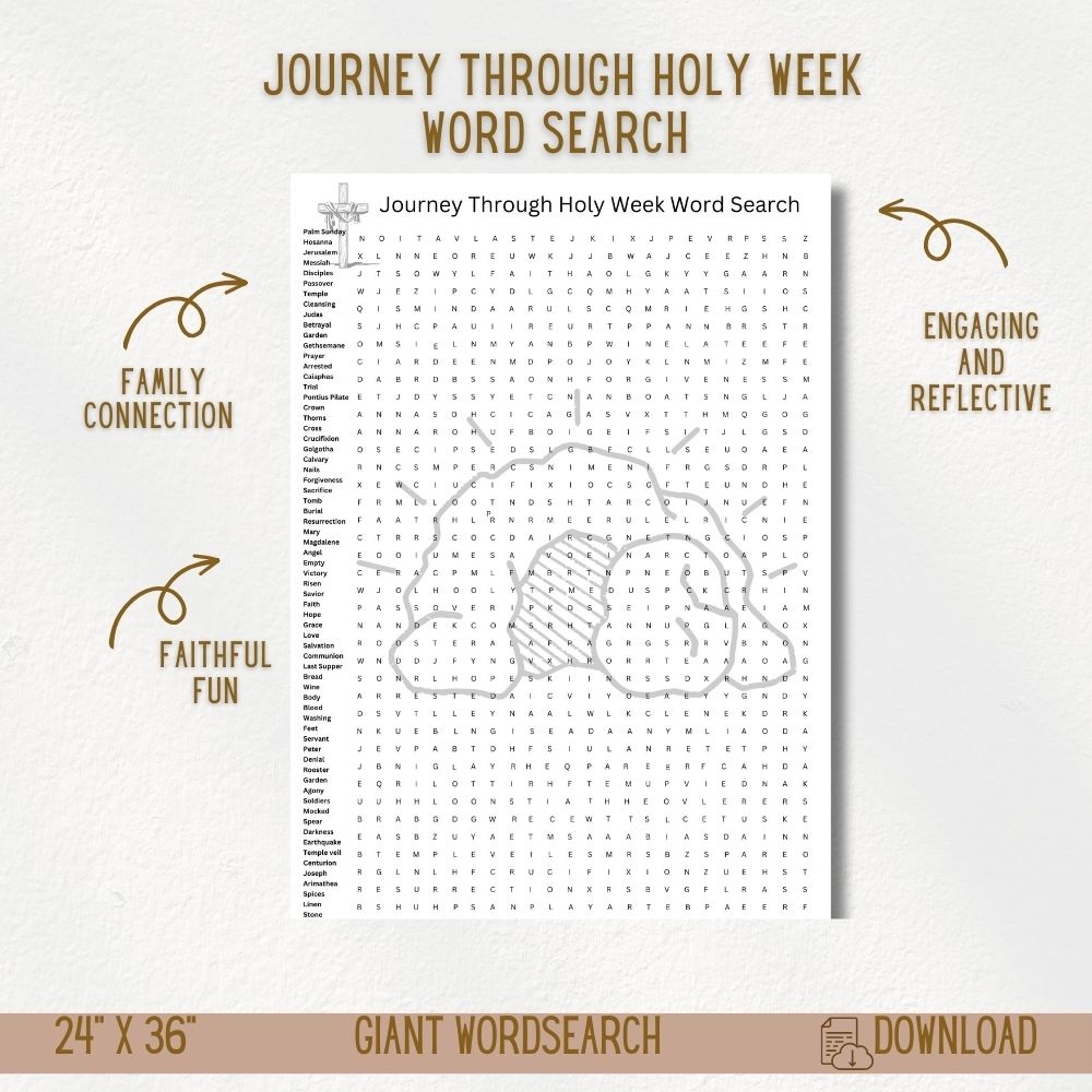 Holy Week Word Search Printable Holy Week Word Search Printable