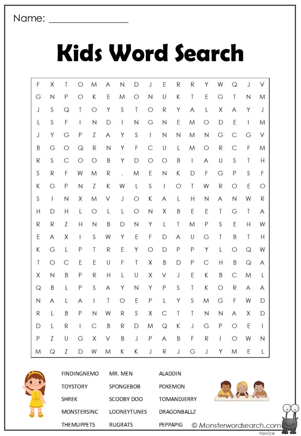 Printable Kids Word Search