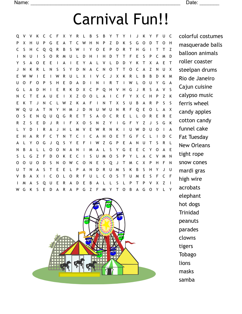 Kings Island Roller Coasters Word Search WordMint